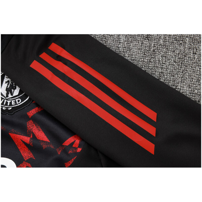 Mens Manchester United Training Suit Black – Red 2024/25
