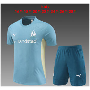 Kids Olympique Marseille Short Training Suit Ash Blue 2024/25