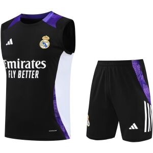 Mens Real Madrid Singlet Suit Black 2024/25