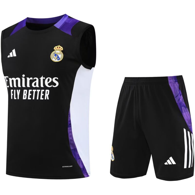 Mens Real Madrid Singlet Suit Black 2024/25