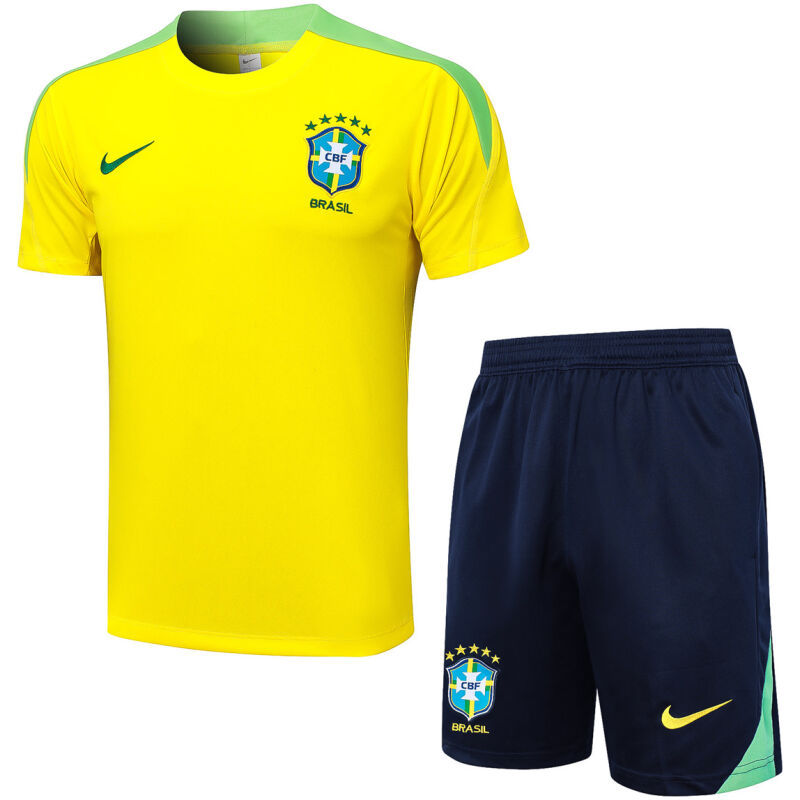 Mens Brazil Short Training Suit Yellow 2024