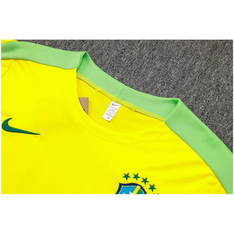 Mens Brazil Short Training Suit Yellow 2024