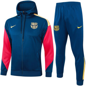 Mens Barcelona Hoodie Jacket + Pants Training Suit Royal 2024/25