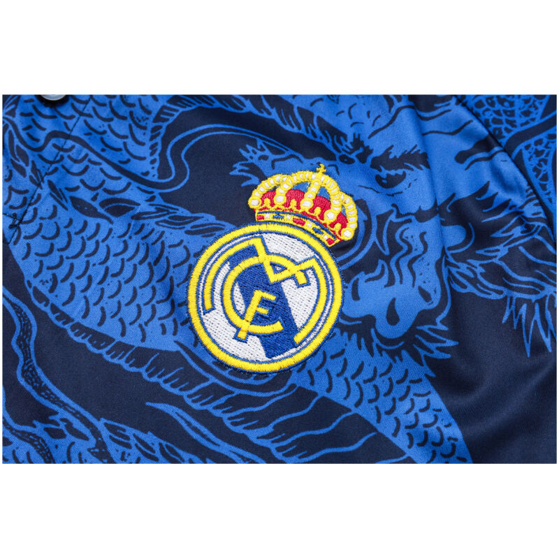 Mens Real Madrid Polo Shirt Blue Dragon 2024/25