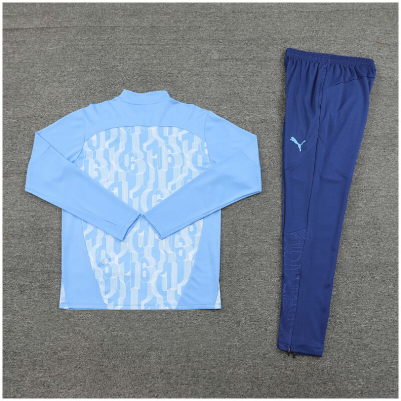 Kids Manchester City Training Suit Blue Pattern 2024/25
