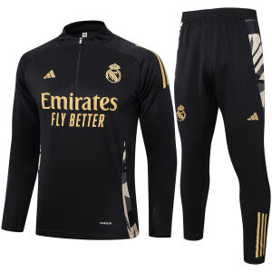 Herren Real Madrid Trainingsanzug Schwarz 2024/25