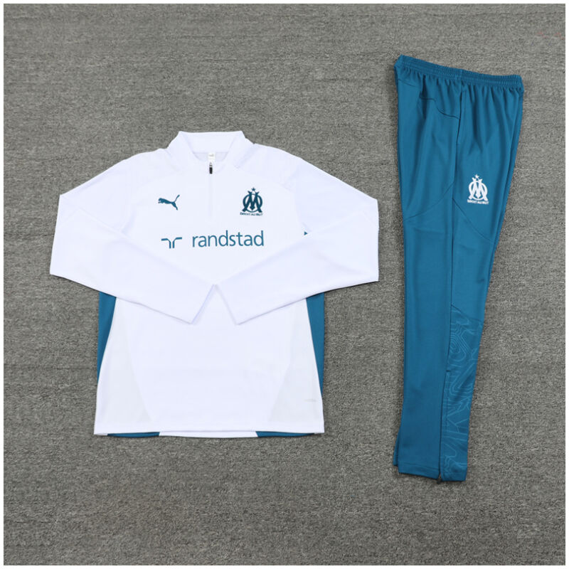 Mens Olympique Marseille Training Suit White 2024/25