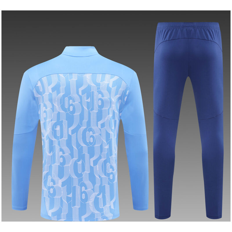 Kids Manchester City Training Suit Blue Pattern 2024/25