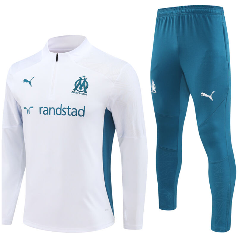 Mens Olympique Marseille Training Suit White 2024/25