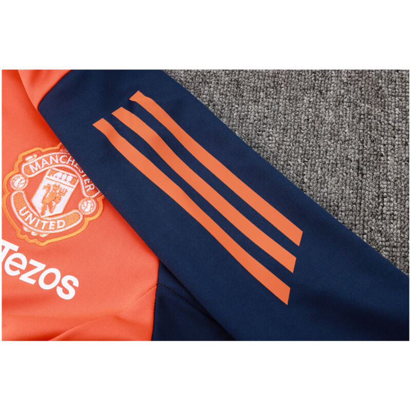 Mens Manchester United Jacket + Pants Training Suit Orange 2024/25