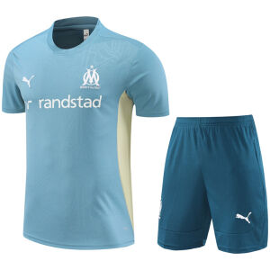 Mens Olympique Marseille Short Training Suit Ash Blue 2024/25