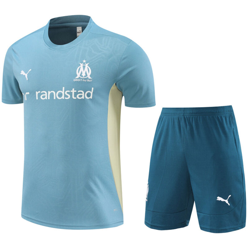 Mens Olympique Marseille Short Training Suit Ash Blue 2024/25