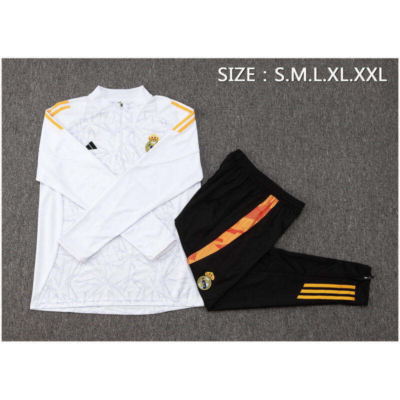 Mens Real Madrid Training Suit White Patten 2024/25