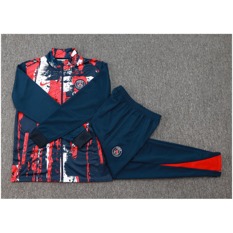 Kids PSG Jacket + Pants Training Suit Royal – Red 2024/25