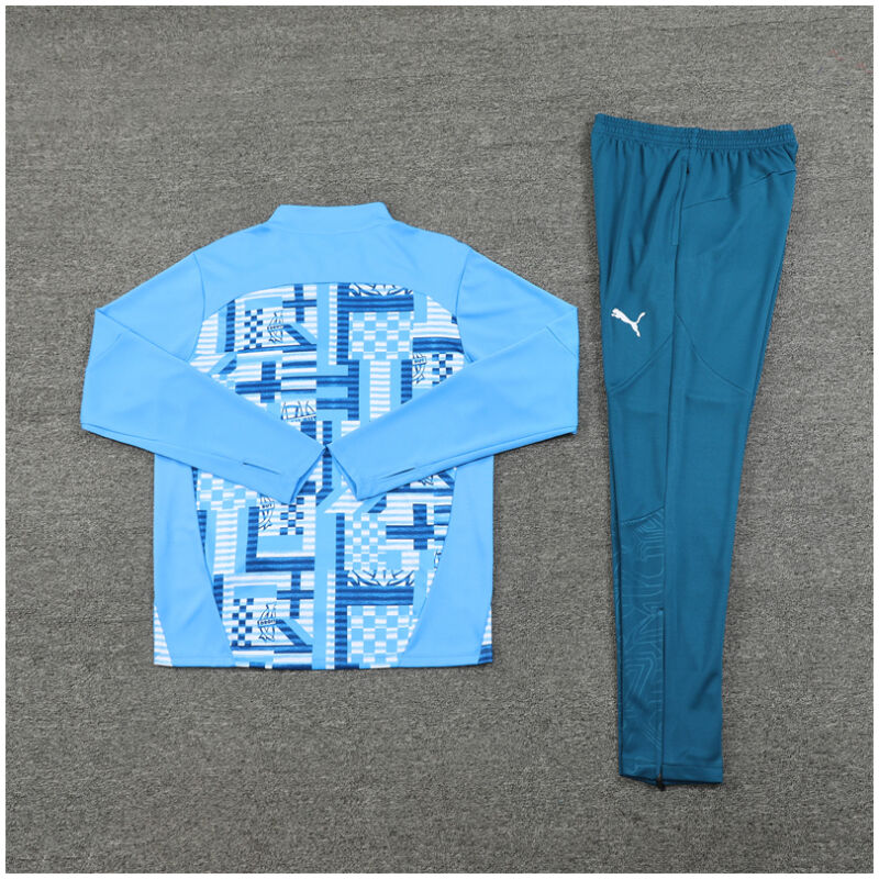 Mens Olympique Marseille Training Suit Blue Pattern 2024/25
