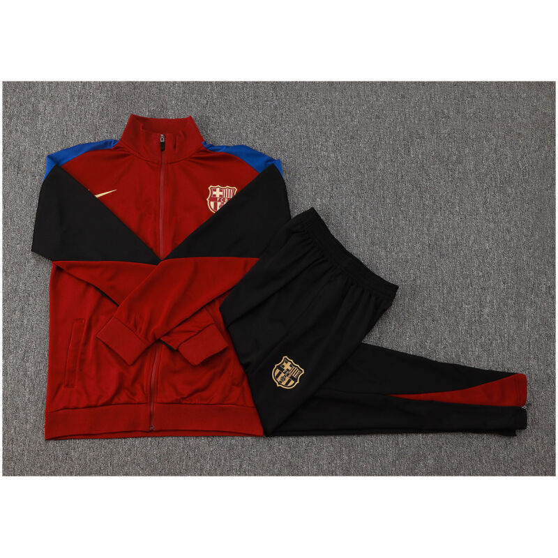 Kids Barcelona Jacket + Pants Training Suit Burgundy 2024/25