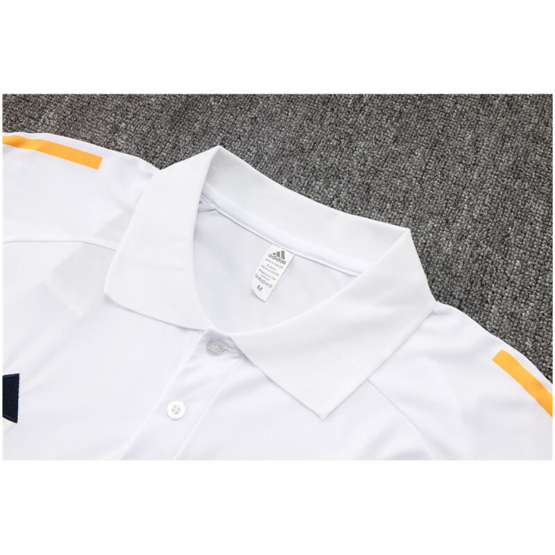 Mens Real Madrid Polo Shirt Pure White 2024/25