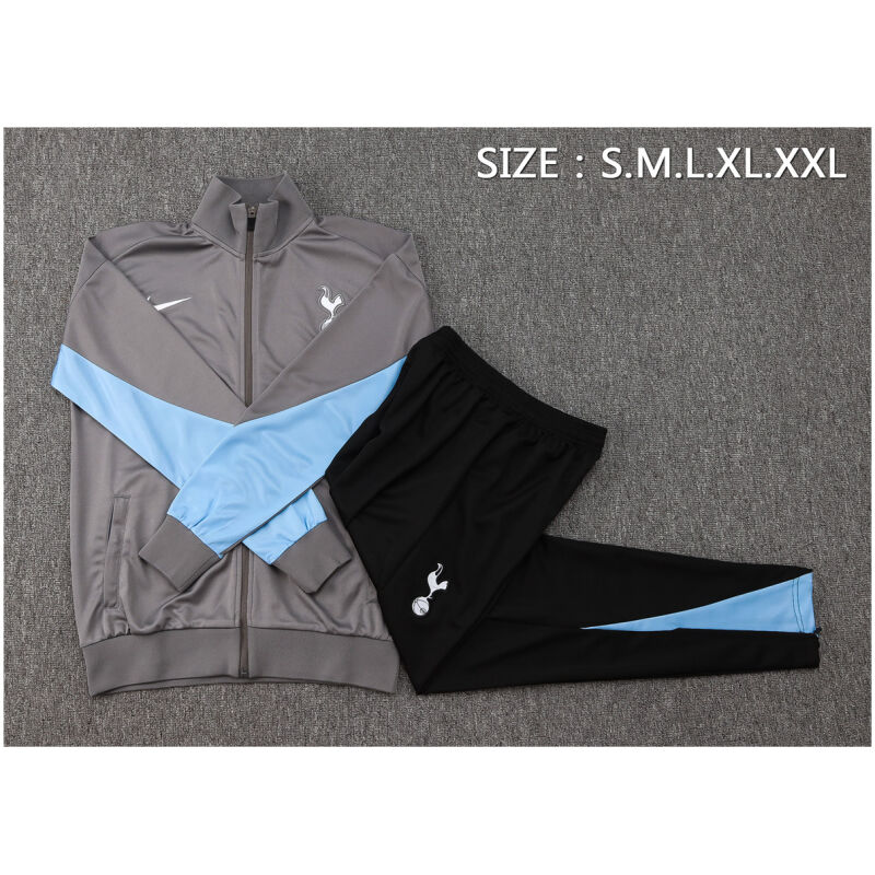 Mens Tottenham Hotspur Jacket + Pants Training Suit Grey 2024/25