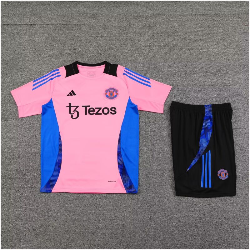 Mens Manchester United Short Training Suit Pink 2024/25