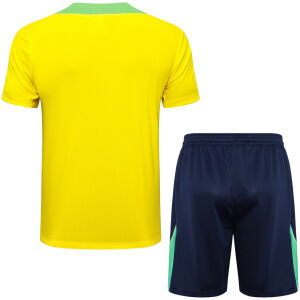 Mens Brazil Short Training Suit Yellow 2024