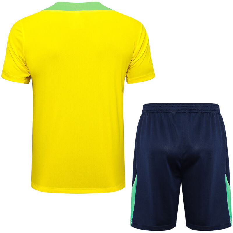 Mens Brazil Short Training Suit Yellow 2024