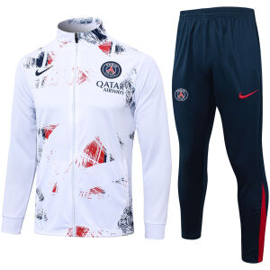 Mens PSG Jacket + Pants Training Suit White 2024/25