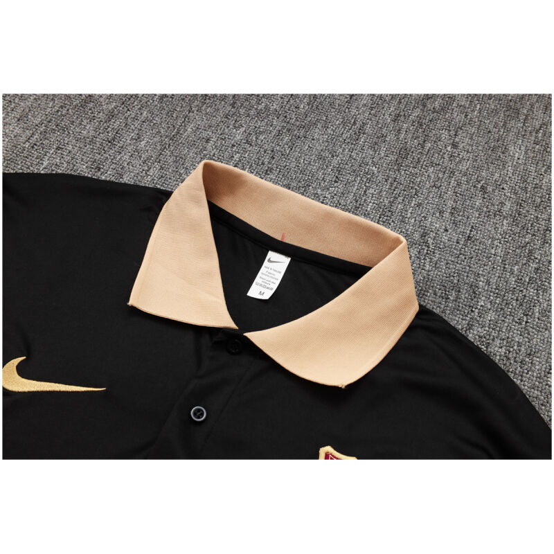 Mens Barcelona Polo Shirt Black 2024/25