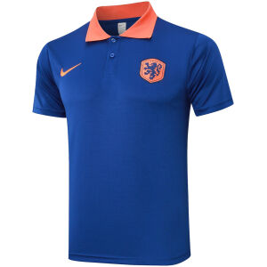 Mens Netherlands Polo Shirt Blue 2024