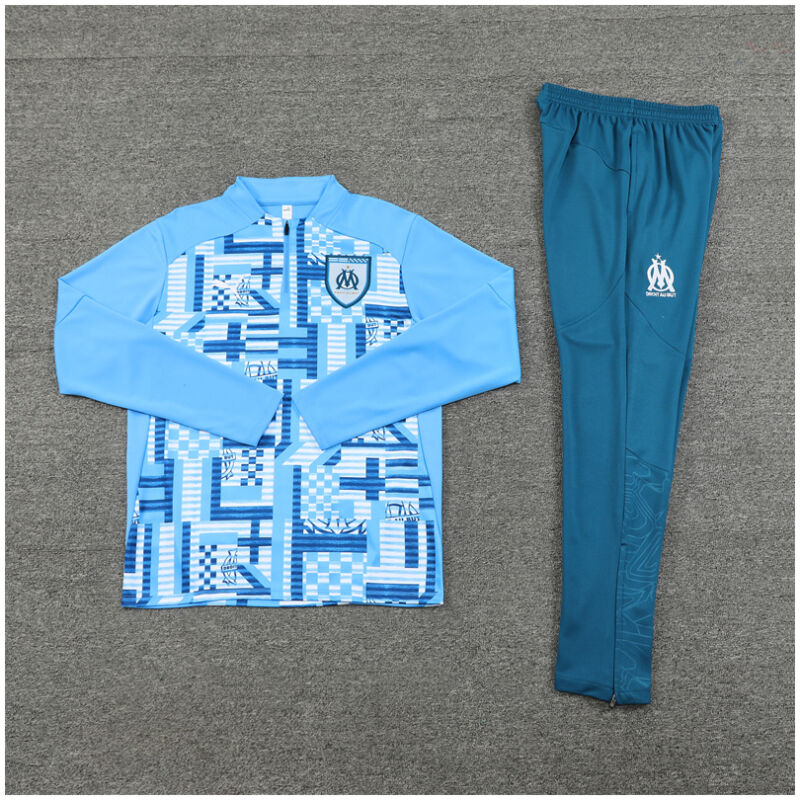 Mens Olympique Marseille Training Suit Blue Pattern 2024/25