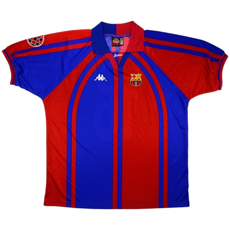 Mens Barcelona Retro Home Champions League Jersey 1997/98
