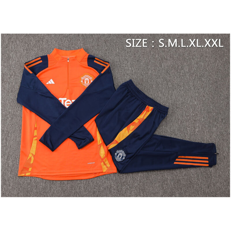 Mens Manchester United Training Suit Orange 2024/25