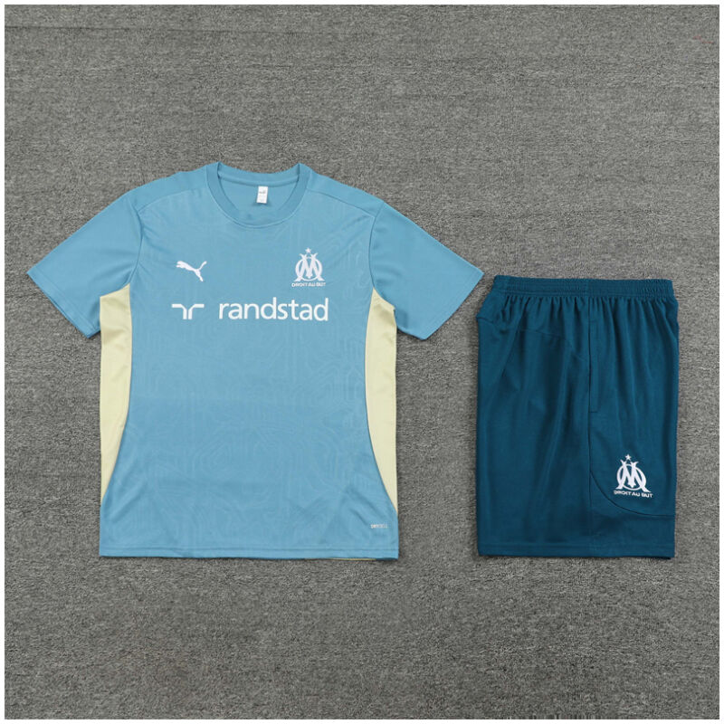Mens Olympique Marseille Short Training Suit Ash Blue 2024/25