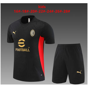 Kids AC Milan Short Training Suit Black 2024/25