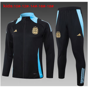 Kids Argentina Jacket + Pants Training Suit Black 2024
