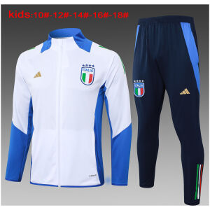 Kids Italy Jacket + Pants Training Suit White 2024