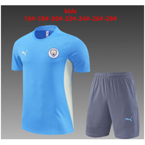 Kids Manchester City Short Training Suit Blue 2024/25