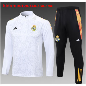 Kids Real Madrid Training Suit White 2024/25