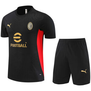 Mens AC Milan Short Training Suit Black 2024/25