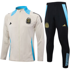 Mens Argentina Jacket + Pants Training Suit Cream 2024