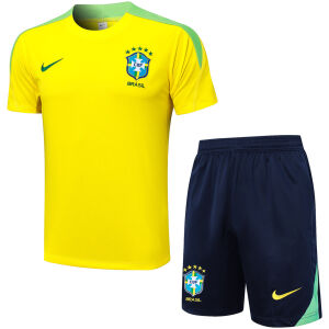 Mens Brazil Short Training Suit Yellow 2024