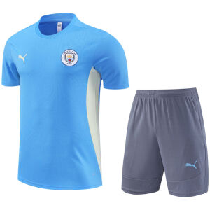Mens Manchester City Short Training Suit Blue 2024/25
