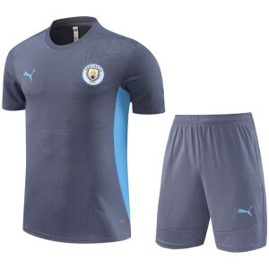 Mens Manchester City Short Training Suit Grey 2024/25