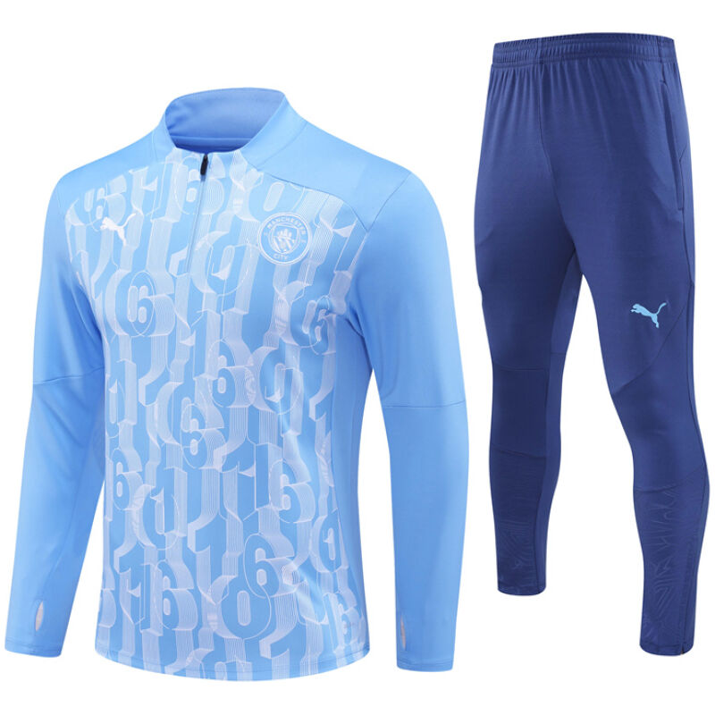 Mens Manchester City Training Suit Blue Pattern 2024/25