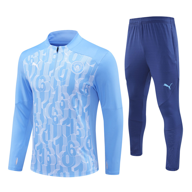 Mens Manchester City Training Suit Blue Pattern 2024/25