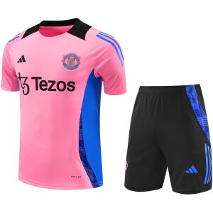 Mens Manchester United Short Training Suit Pink 2024/25