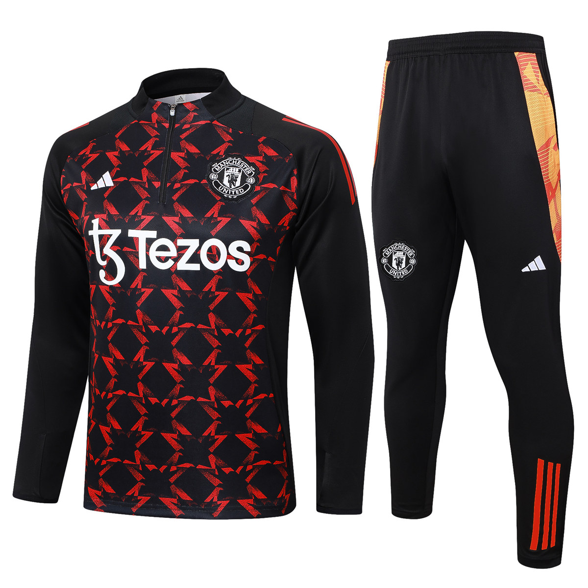 Mens Manchester United Training Suit Black – Red 2024/25