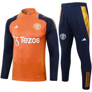 Mens Manchester United Training Suit Orange 2024/25