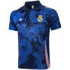 Mens Real Madrid Polo Shirt Blue Dragon 2024/25