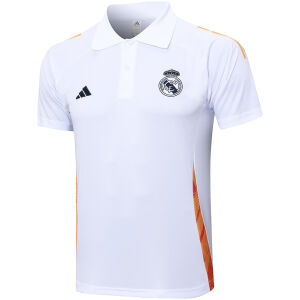 Mens Real Madrid Polo Shirt Pure White 2024/25