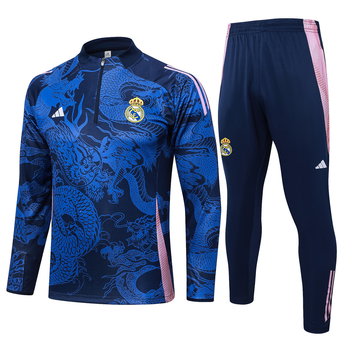 Mens Real Madrid Training Suit Blue Dragon 2024/25